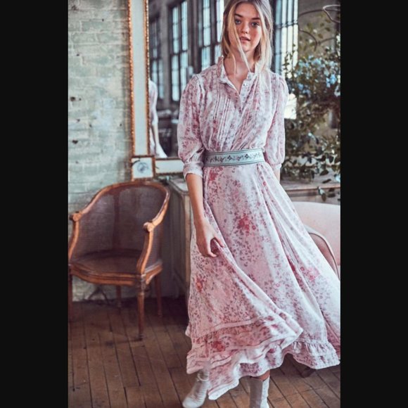 FLASH SALE!🍂LoveShackFancy-Nayva Silk Floral Midi/Maxi Skirt🍁EUC! Size 4 - Picture 2 of 9